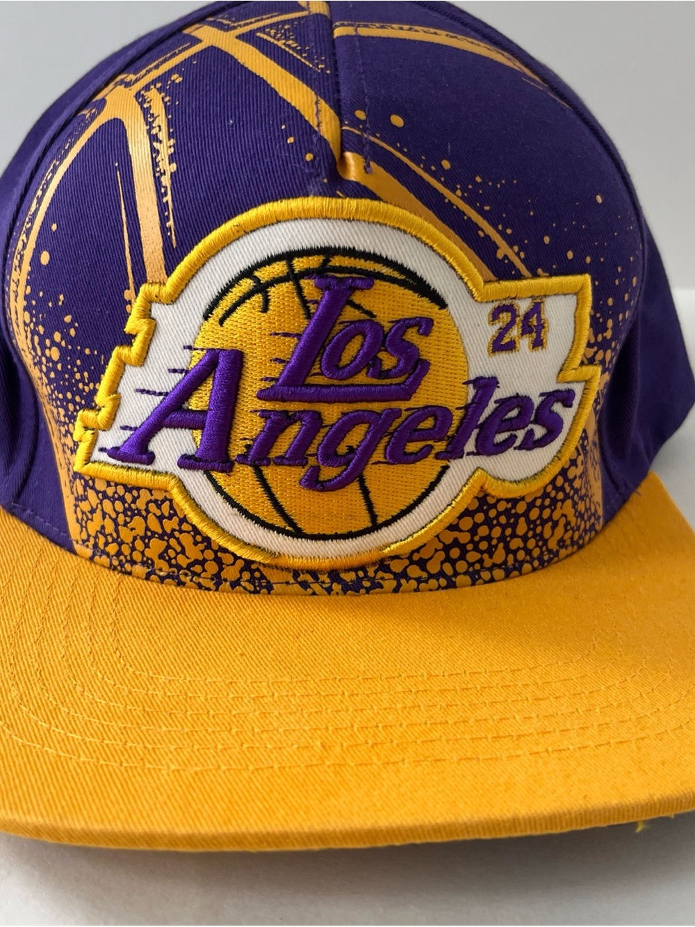 Baseball Cap-LA Lakers Kobe Bryant #14 Snap back Cap- Purple and yellow